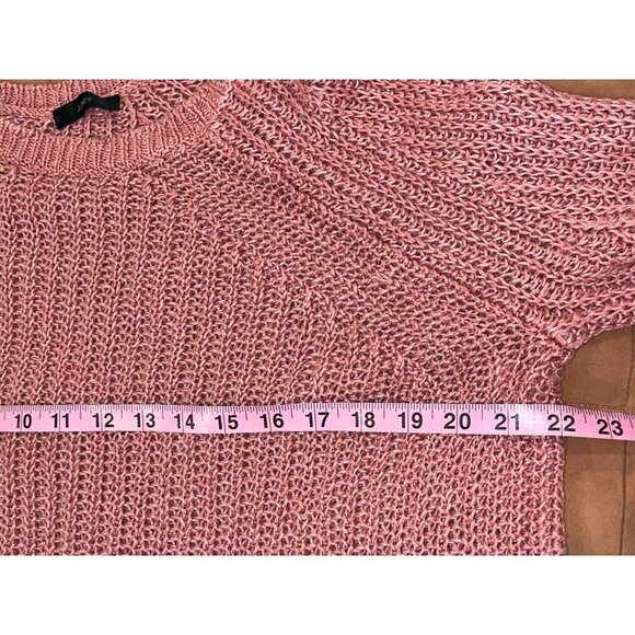 J. Crew Pink Open-Knit Relaxed Fit Linen Beach Pullover Sweater Women Medium - Picture 5 of 8
